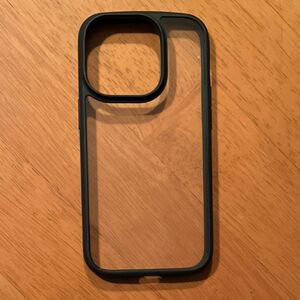 iPhone 14 Pro用ハイブリッドケース フレームカラー 背面ガラス ブラック PM-A22CTSLFCGBK