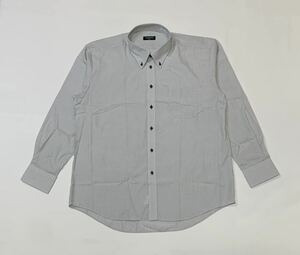 (未使用) SAMGREINDUR // 形態安定 長袖 ストライプ柄 ボタンダウン シャツ・ワイシャツ (白系) 大きいサイズ 3L (45-86)