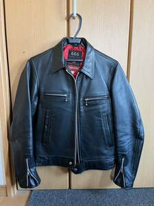 666 トリプルシックス シングル ライダース ジャケット ブラック 黒 34 牛革 lewis leathers ルイスレザーズ ドミネーター