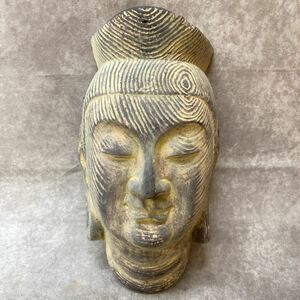 飾り面 廣隆寺？ 弥勒菩薩 高さ約37cm 仏面 面飾り 壁掛け 壁飾り 神様 仏様 縁起物 お守り 仏教美術 仏像 骨董 置物 飾り オブジェ