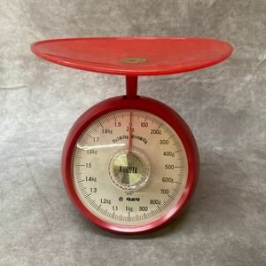 KUBOTA scales amount ... amount 2kg red color most small scale .10g* Showa Retro pop antique measuring total . measurement 
