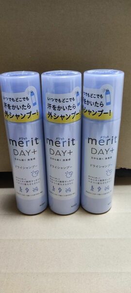 花王 メリット DAY＋ ドライシャンプー ボトル 130g×3個