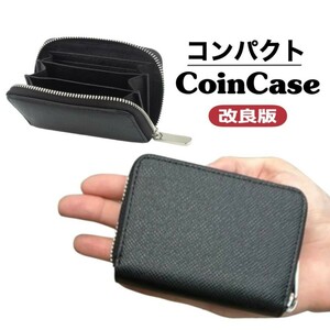 小銭入れ メンズ ブラック コインケース カード カードも入る 小さい レディース ミニ財布 プレゼント 仕切り おしゃれ 薄い小銭入れが開