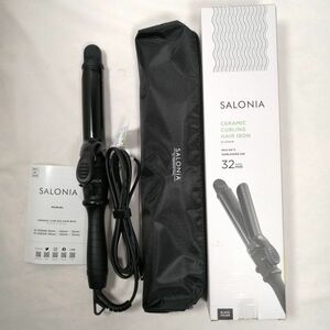 SALONIA サロニア セラミック カール ヘアアイロン SL008AB 32mm ブラック プロ仕様 MAX210℃ 中古 a09542