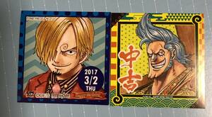 ONE PIECE＊365日ステッカー2枚セット＊サンジ、フランキー