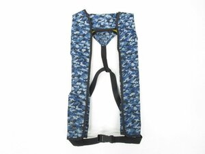 [ same day shipping ] wistaria .. equipment work for life jacket small size ship life jacket combined use expansion type FN-50 camouflage pattern 17g gas compressed gas cylinder 2001 year made camouflage blue present condition goods 331