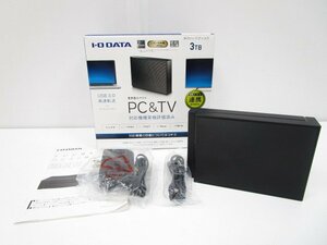 [即日発送]★通電OK★ I-O DATA　アイ・オー・データ　外付けハードディスク　HDCZ-UTL3K　3TB USB3.0/2.0　PC&TV対応　縦/横置き対応　331