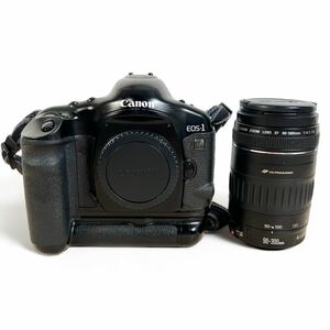 【1円スタート】Canon キャノン EOS-1V フィルムカメラ バッテリーパックBP-E1 ZOOM LENZ 90-300mm 1:4.5-5.6 USM 超望遠 レンズ セット