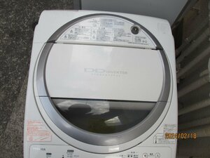 東芝の８Kg：自動洗濯機：乾燥機能付き：型：AW-ー８０VM＝W２０１４年製：テスト済み：２～４人家族向：良品