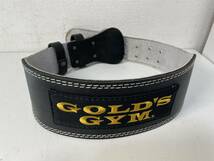 一円スタート GOLD'S GYM ゴールドジム G3368 トレーニングレザーベルト Mサイズ_画像1