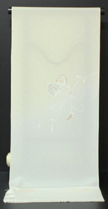 Art hand Auction Nouveau, livraison incluse, pure soie, Yuzen peint à la main, tsukesage, été, ro, rouleau de tissu, Crêpe Tango, motif rose trémière, mode, Kimono femme, kimono, Tsukesage
