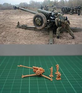 1/144 Russian D30 122mm Gun/w towing option & Gunner (fine detail) Resin Kit