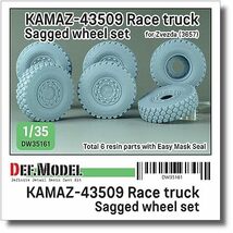 DEF.MODEL デフモデル 1/35 現用 ロシア KAMAZ-43509 レッドブル・ラリートラック 自重変形タイヤセット (ズベズダ用) プラモデル用パーツ_画像1