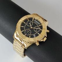メタリックゴールド/ブラック新品メンズ腕時計ヴェルサス ヴェルサーチクロノグラフ 美しい金色VERSUS VERSACE箱付かっこいい_画像8