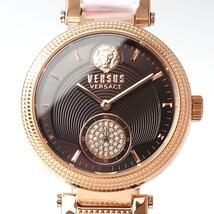 ゴールド黒ブラック新品VERSUS VERSACEレディース腕時計かっこいい38mm3針クリスタル箱付ヴェルサス ヴェルサーチ_画像3