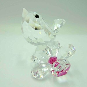 SWAROVSKI Bird&Flower 置物＜インテリア＞スワロフスキー 小鳥と花 鳥 動物 クリスタル 雑貨 小物 ペーパーウェイト