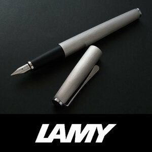 8560*LAMY Lamy * fountain pen * regular price 13,200 jpy * stereo . Dio * mat stainless steel *F small character * bow house function beautiful ~ design pen ..* Germany made * new goods 