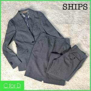  beautiful goods *SHIPS* jacket (S)/ skirt (S)/ pants (M) Ships setup suit 3 point set stripe dot unlined in the back ensemble J116