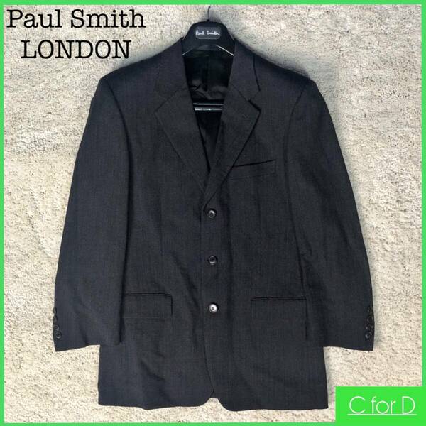 ★Paul Smith LONDON★Lサイズ ポールスミス ロンドン メンズ 黒 ブラック テーラードジャケット サイドベンツ ジャケット 日本製 J125