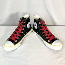 ★CONVERSE★24.0㎝ ハイカットスニーカー コンバース オールスター レディース 黒 ブラック 赤紐 ヒールパッチ緑 7ホールシューズ S441_画像4