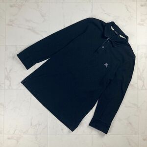 BURBERRY BLACK LABEL バーバリー ブラックレーベル 長袖ポロシャツ トップス メンズ 黒 ブラック サイズ2*MC380