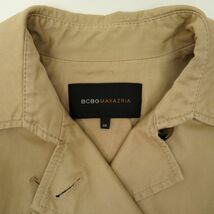 BCBG MAXAZRIA ビーシービージーマックスアズリア ダブルブレスト 七分袖スプリングコート レディース アウター ベージュ サイズXS*MC430_画像6