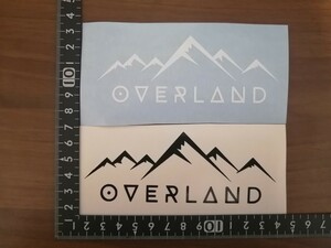 OVERLAND オーバーランド　カッティング　ステッカー　マットブラック　白　山　マウンテン　キャンプ　アウトドア　登山　車　屋外