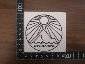 OVERLAND オーバーランド カッティング ステッカー 艶黒 山 マウンテン キャンプ アウトドア 登山 ランクル ハイラックス FJクルーザー