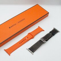 HERMES エルメス Apple Watch アップルウォッチ ラバーベルト レザーベルト 2本セット 中古品 m_w(j) m24-30596 30597_画像1