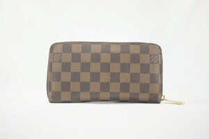 ◎ 中古品 LOUIS VUITTON N41661 ジッピー・ウォレット・ダミエ・エベヌ 長財布 旧モデル レザー 革 茶 ブラウン 財布 レディース メンズ