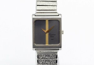 クリスチャン ディオール Christian Dior 手巻き 腕時計 ベルト社外品 スクエア ヴィンテージ 中古品 z_w