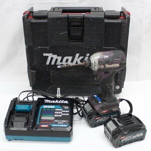 makita マキタ 充電式インパクトドライバ TD001GDXAP パープル バッテリ2個 充電器 ケース付き 動作確認済み 中古品 m_z(j) m24-34362