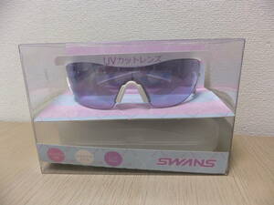 スポーツサングラス SWANS SOUC-0714 UV ミラー　アイスブルー 美品
