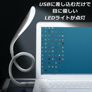 USB式 LED ライト LIGHT 照明 パソコンライト デスクライト スタンドライト 7990972 ホワイト 新品 1円 スタート