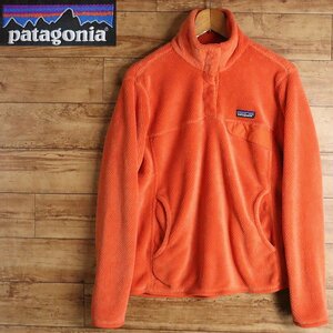 B3S/R2.5-4　patagonia　パタゴニア　 リツールジャケット　1/2スナップボタン　フリース　プルオーバー　レディース　M　オレンジ　古着