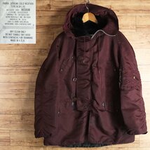 F10T/R2.6-2　米国製　ALPHA INDUSTRIES　N-3B　フライトジャケット　Mサイズ　ワイン　メンズ　ジャンパー　ブルゾン　MA-1　N-2B_画像1