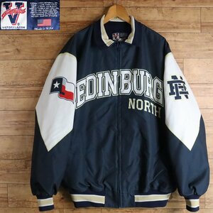 H8T/R2.8-1　アメリカ古着　VICTORY　ナイロンスタジャン　EDINBURG NORTH　2XL　XXL　ジャンパー　ブルゾン