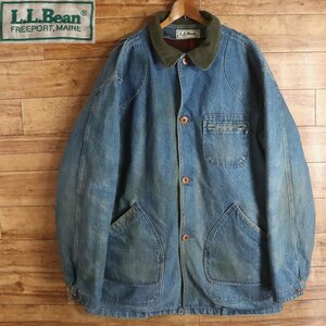 \3T/Y2.9-4　　70s～80s　ビンテージ　L.L.Bean　エルエルビーン　デニム　カバーオール　ライナー付き　ハンティングジャケット