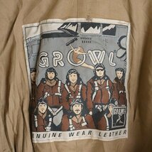 A6T/S2.13-3　GROWL　レザーフライトジャケット　本革　レザージャケット　A-2 G-1　革ジャン　皮ジャン　サイズ56　メンズ_画像5