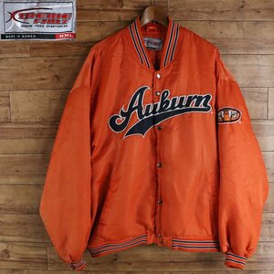 G9S/Y2.23-4　Xtreme Fanz　ナイロンスタジャン　中綿入り　ジャンパー　ブルゾン　Auburn Tigers　カレッジロゴ　XXL　オレンジ　古着