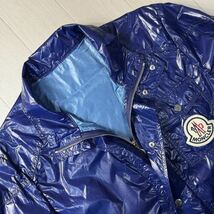 タグ付き新古品/3 L-XL相当★モンクレール/MONCLER デカロゴ ワッペン シャイニーナイロン ジャケット ブルゾン パーカー メンズ 定価11万_画像4