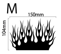 自作カッティングステッカー ファイヤーパターン トライバル風 炎 火 M 104×150mm ネコポス対応可能 ステッカー商品同梱可 新品[S-96]