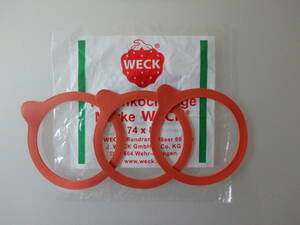 【未使用】WECK ウェック ゴムパッキン 3個 内径約7.5㎝ 