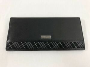 BURBERRY バーバリー ブラックレーベル 二つ折り長財布 ブラック 箱付き 小銭入れ レザー