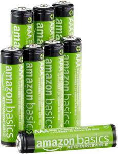 8本 Amazonベーシック 充電池 充電式ニッケル水素電池 単4形8個セット (最小容量800mAh、約1000回使用可能)