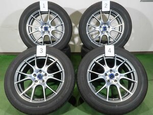 4本 weds レオニス 18インチ 7J+47 5H 114.3 ラジアル ヨコハマ ブルーアース XT AE61 2022年 225/60R18 エクストレイル CX-5 アウトバック