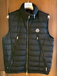 極美品 試着のみ サイズ2 MONCLER ダウンベスト モンクレール ベスト ネイビー navy