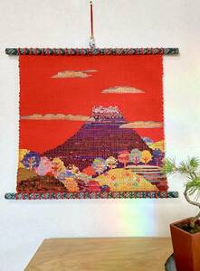 Art hand Auction Fuji San no Utage Sakiori tapestry Sakiori Kimono remake Handmade, Handmade items, interior, miscellaneous goods, panel, Tapestry