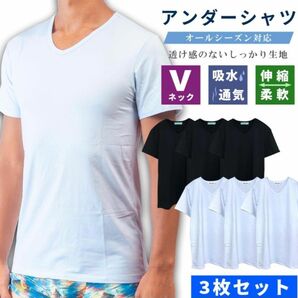 アンダーシャツ Mサイズ 3枚セット Uネック 白T 無地 綿 まとめ売り とろけるぱんつ MAD bameinu