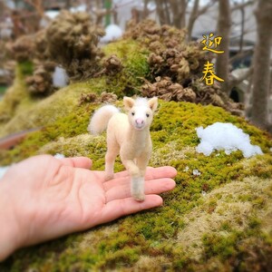 仔馬の散歩＊羊毛フェルト ハンドメイド ミニチュア ドール ハウス ブライス ペット 動物園 牧場 馬